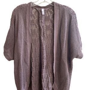 Xhiliration Mauve Pink Rose Bolero Shrug Cardigan Sweater Women's Small